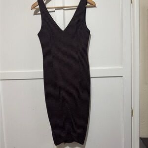 Astr Black Textured Midi Dress